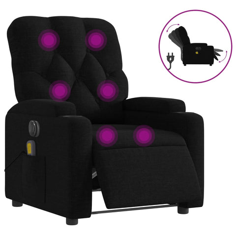 vidaXL Massagesessel Elektrisch Schwarz Stoff