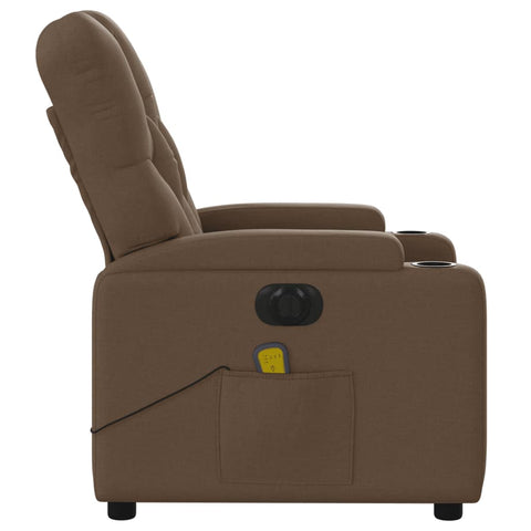 vidaXL Massagesessel Elektrisch Braun Stoff