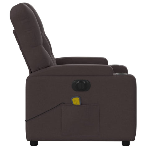 vidaXL Massagesessel Elektrisch Dunkelbraun Stoff