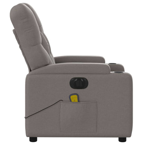 vidaXL Massagesessel Elektrisch Taupe Stoff