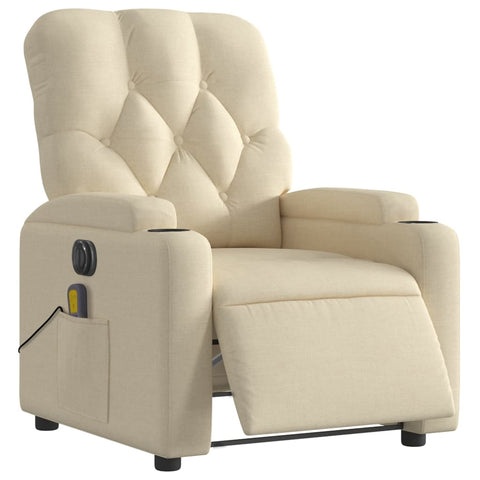 vidaXL Massagesessel Elektrisch Creme Stoff