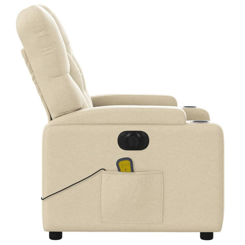 vidaXL Massagesessel Elektrisch Creme Stoff