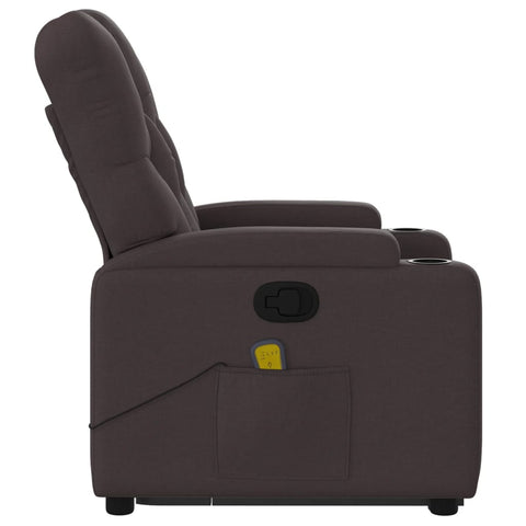 vidaXL Massagesessel mit Aufstehhilfe Dunkelbraun Stoff