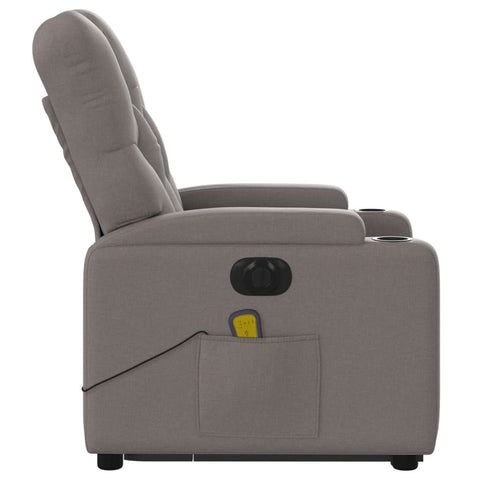 vidaXL Elektrischer Massagesessel mit Aufstehhilfe Taupe Stoff