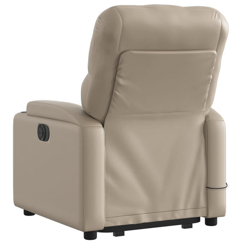 vidaXL Massagesessel mit Aufstehhilfe Cappuccino-Braun Kunstleder