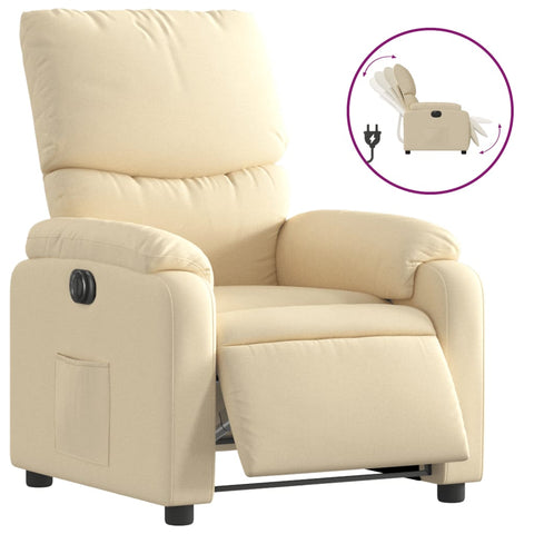 vidaXL Relaxsessel Elektrisch Creme Stoff