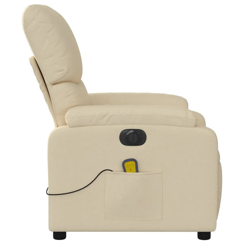 vidaXL Massagesessel Elektrisch Creme Stoff