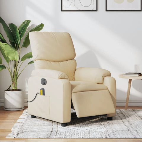 vidaXL Massagesessel Elektrisch Creme Stoff