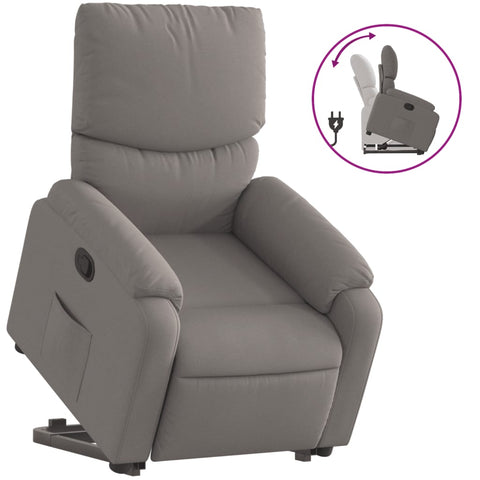 vidaXL Relaxsessel mit Aufstehhilfe Taupe Stoff