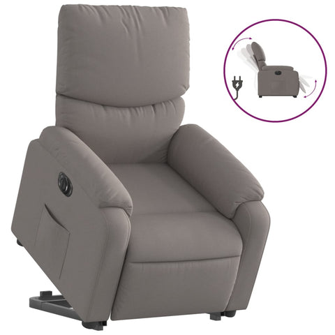 vidaXL Relaxsessel mit Aufstehhilfe Elektrisch Taupe Stoff