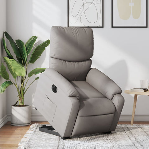 vidaXL Relaxsessel mit Aufstehhilfe Elektrisch Taupe Stoff