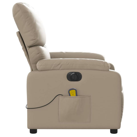 vidaXL Massagesessel Elektrisch Cappuccino-Braun Kunstleder