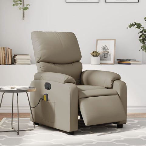 vidaXL Massagesessel Elektrisch Cappuccino-Braun Kunstleder