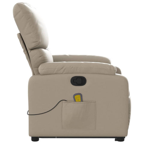 vidaXL Massagesessel mit Aufstehhilfe Cappuccino-Braun Kunstleder