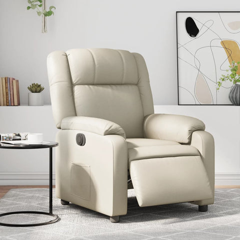 vidaXL Relaxsessel Elektrisch Creme Kunstleder