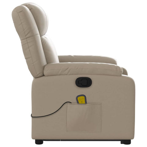 vidaXL Massagesessel mit Aufstehhilfe Cappuccino-Braun Kunstleder