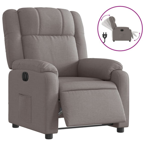 vidaXL Relaxsessel Elektrisch Taupe Stoff