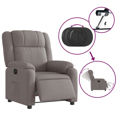 vidaXL Relaxsessel Elektrisch Taupe Stoff