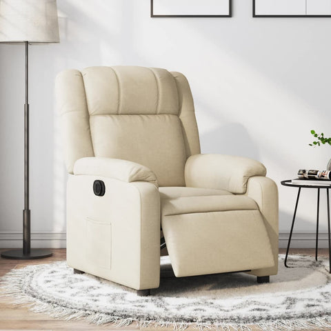 vidaXL Relaxsessel Elektrisch Creme Stoff