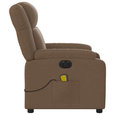 vidaXL Massagesessel Elektrisch Braun Stoff