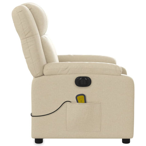 vidaXL Massagesessel Elektrisch Creme Stoff