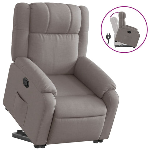 vidaXL Relaxsessel mit Aufstehhilfe Taupe Stoff