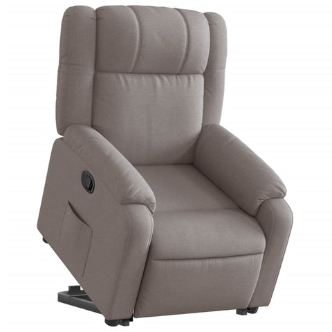 vidaXL Relaxsessel mit Aufstehhilfe Taupe Stoff