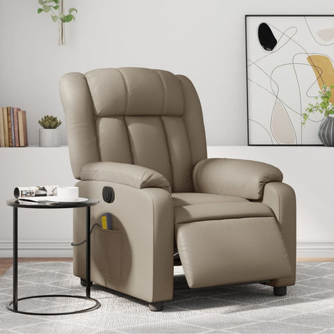 vidaXL Massagesessel Elektrisch Cappuccino-Braun Kunstleder