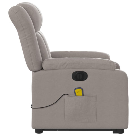 vidaXL Elektrischer Massagesessel mit Aufstehhilfe Taupe Stoff