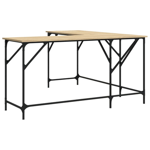 vidaXL Schreibtisch Sonoma-Eiche 149x149x75 cm Holzwerkstoff