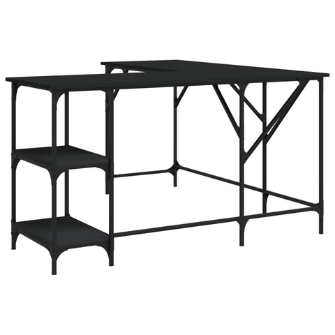 vidaXL Schreibtisch Schwarz 139x139x75 cm Holzwerkstoff