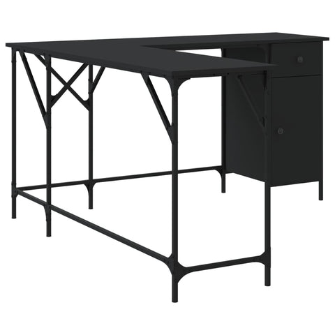 vidaXL Schreibtisch Schwarz 141x141x75 cm Holzwerkstoff