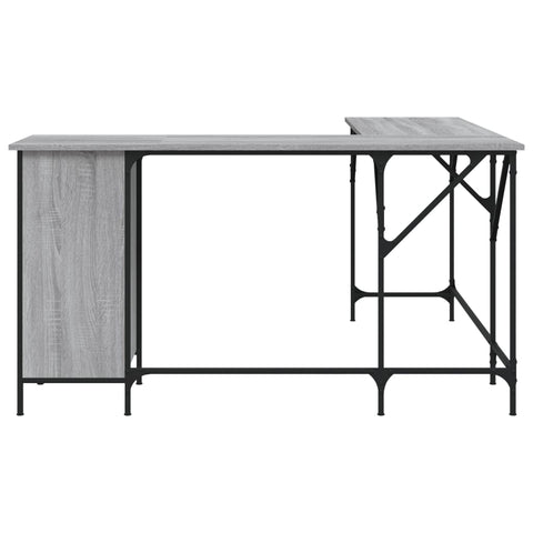 vidaXL Schreibtisch Grau Sonoma 141x141x75 cm Holzwerkstoff