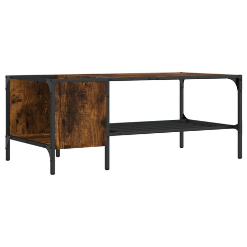 vidaXL Couchtisch mit Regal Räuchereiche 100x51x40 cm Holzwerkstoff