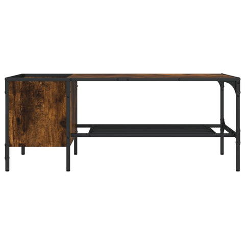 vidaXL Couchtisch mit Regal Räuchereiche 100x51x40 cm Holzwerkstoff