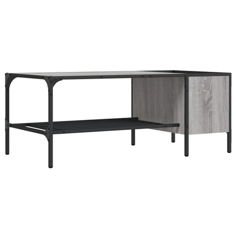 vidaXL Couchtisch mit Regal Grau Sonoma 100x51x40 cm Holzwerkstoff