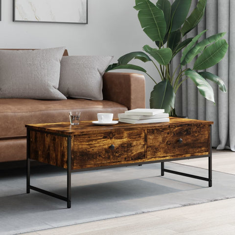 vidaXL Couchtisch Räuchereiche 101x49x39,5 cm Holzwerkstoff