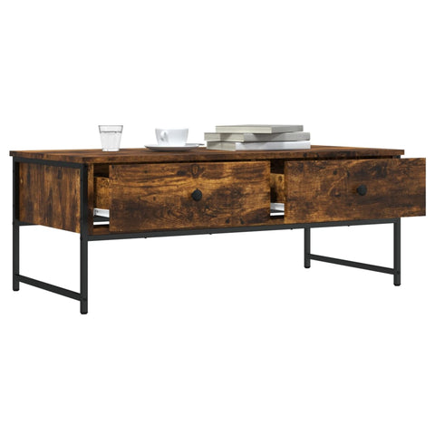 vidaXL Couchtisch Räuchereiche 101x49x39,5 cm Holzwerkstoff