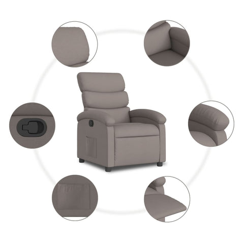 vidaXL Relaxsessel Taupe Stoff