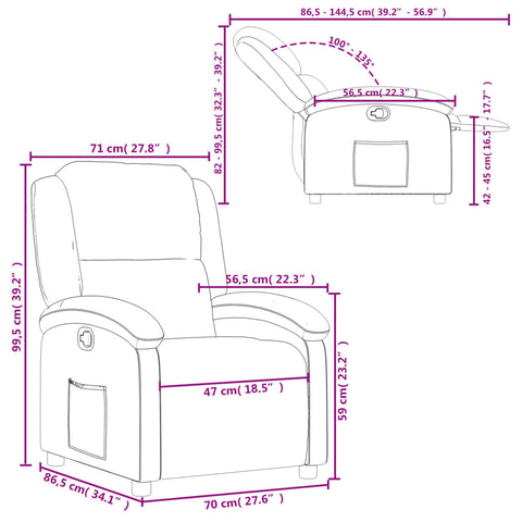 vidaXL Relaxsessel Braun Stoff