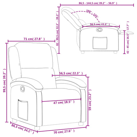 vidaXL Relaxsessel Dunkelbraun Stoff