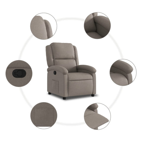 vidaXL Relaxsessel Taupe Stoff