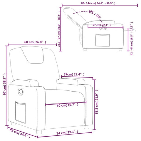 vidaXL Relaxsessel Taupe Stoff