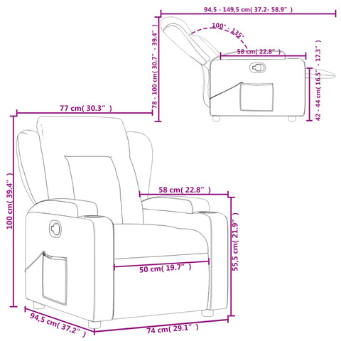 vidaXL Relaxsessel Taupe Stoff