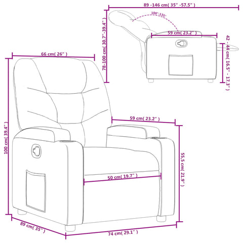 vidaXL Relaxsessel Schwarz Stoff