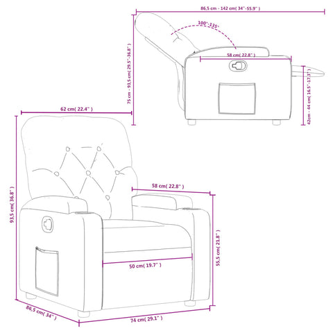 vidaXL Relaxsessel Taupe Stoff