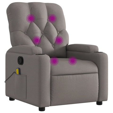 vidaXL Massagesessel Taupe Stoff