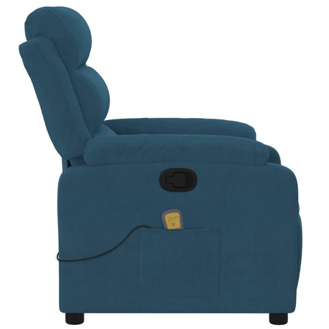 vidaXL Massagesessel Blau Samt