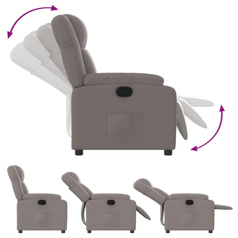 vidaXL Relaxsessel Taupe Stoff