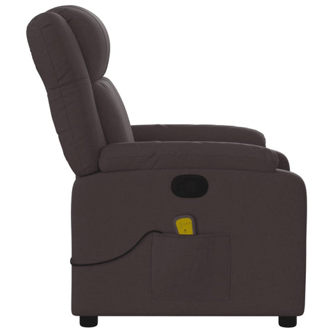 vidaXL Massagesessel Dunkelbraun Stoff